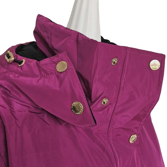 P.E. NATIONAL FUSCHIA PINK PUFFER JACKET WITH BELT (M) - Picture 7 of 11